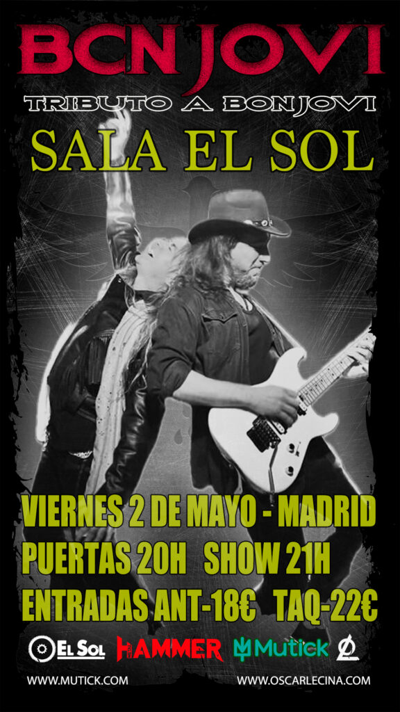 BCN JOVI actuará en la Sala EL SOL de Madrid