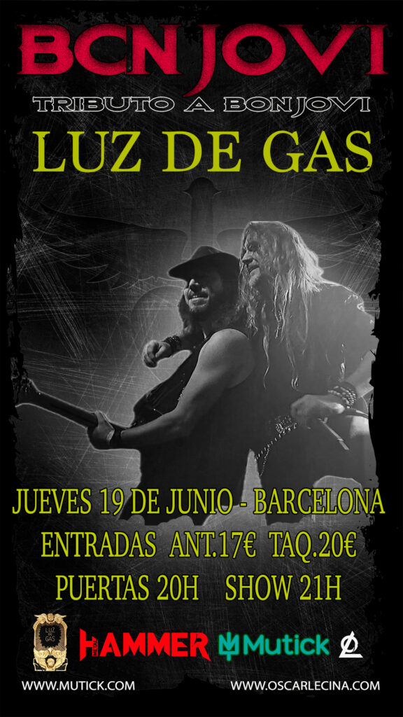 BCN JOVI actuará en la Sala LUZ DE GAS en Barcelona
